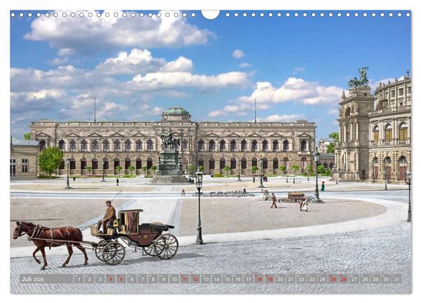 Produktbild: Historisches Dresden um 1900 - Fotos restauriert und koloriert (Wandkalender 2026 DIN A3 quer), CALVENDO Monatskalender