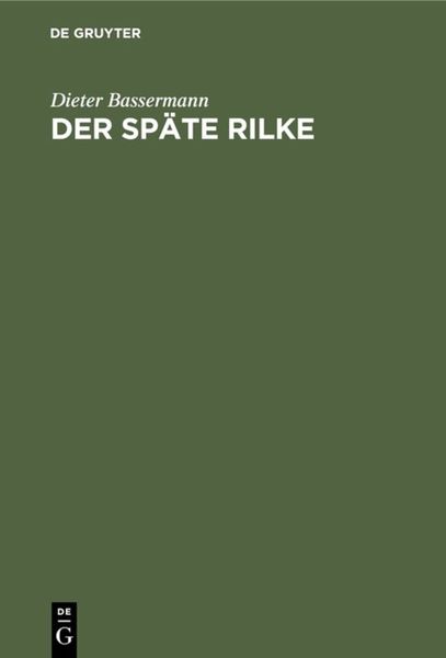 Produktbild: Der sp&auml;te Rilke