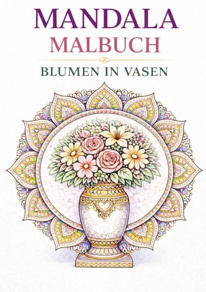 Produktbild: Mandala Malbuch - Blumen in Vasen