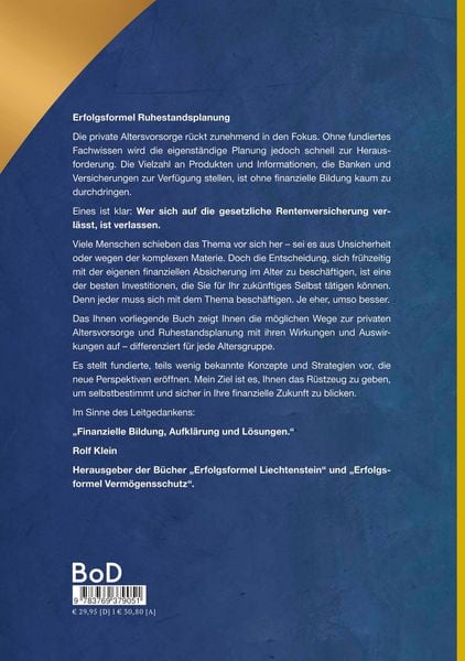 Produktbild: Erfolgsformel Ruhestandsplanung