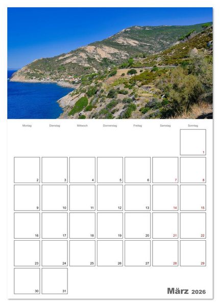 Produktbild: Faszinierendes Elba (Tischkalender 2026 DIN A5 hoch), CALVENDO Monatskalender
