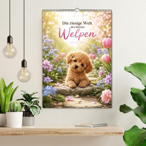Produktbild: Die riesige Welt des kleinen Welpen (Wandkalender 2027 DIN A2 hoch), CALVENDO Monatskalender