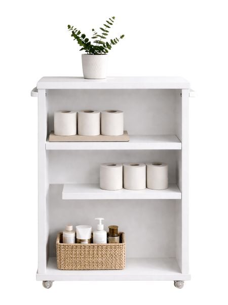 Produktbild: Holz Badschrank Nischenregal Nilari 61 x 20 x 45