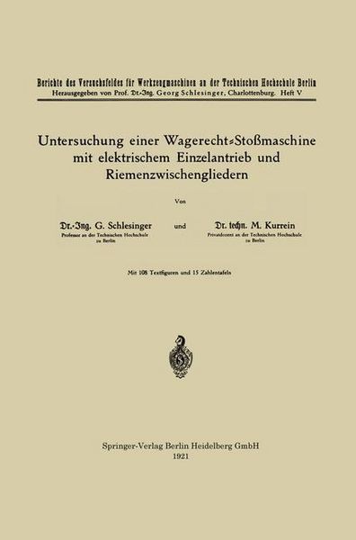 Produktbild: Untersuchung einer Wagerecht-Sto&szlig;maschine mit elektrischem Einzelantrieb und Riemenzwischengliedern