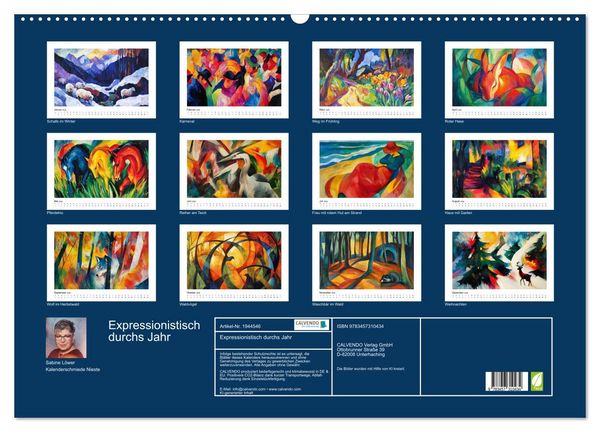Produktbild: Expressionistisch durchs Jahr (Wandkalender 2026 DIN A2 quer), CALVENDO Monatskalender