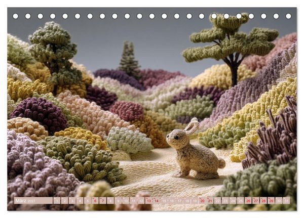 Produktbild: Textile Naturwelten. Amigurumi-&Ouml;kosysteme zZwischen Polarmeer und Savanne (Tischkalender 2027 DIN A5 quer), CALVENDO Monatskalender