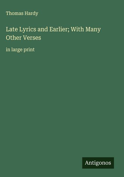 Produktbild: Late Lyrics and Earlier; With Many Other Verses
