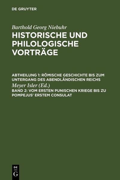 Produktbild: Vom ersten punischen Kriege bis zu Pompejus' erstem Consulat