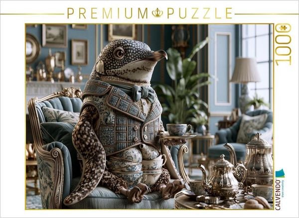 CALVENDO Puzzle Teetassenpinguin | 1000 Teile Lege-Größe 64x48cm Foto-Puzzle für glückliche Stunden