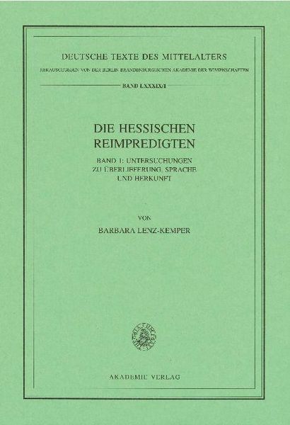 Produktbild: Die Hessischen Reimpredigten