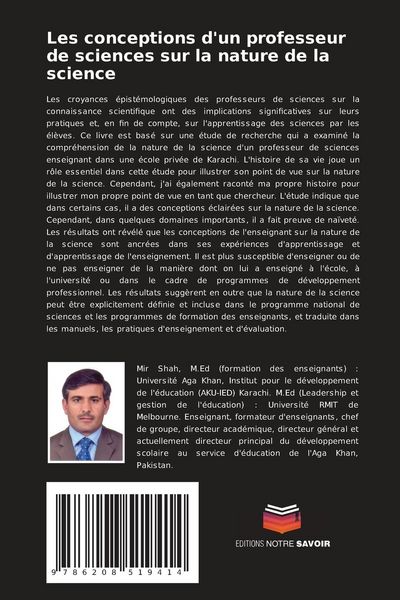 Produktbild: Les conceptions d'un professeur de sciences sur la nature de la science