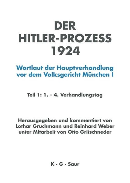 Produktbild: HITLER-PROZE&szlig; 1924 TL.1