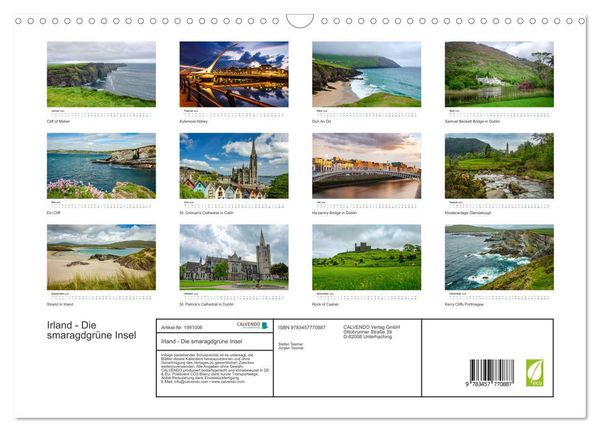 Produktbild: Irland - Die smaragdgr&uuml;ne Insel (Wandkalender 2026 DIN A3 quer), CALVENDO Monatskalender