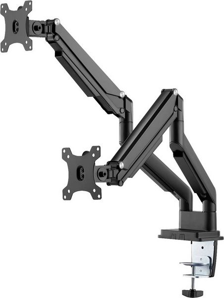 Produktbild: Digitus Monitor-Tischhalterung DA-90395 2 Display(s) 38,1 cm (15") - 81,3 cm (32") Schwarz Drehbar, H&ouml;henverstellbar, Neigbar, Rotierbar, Schwenkbar