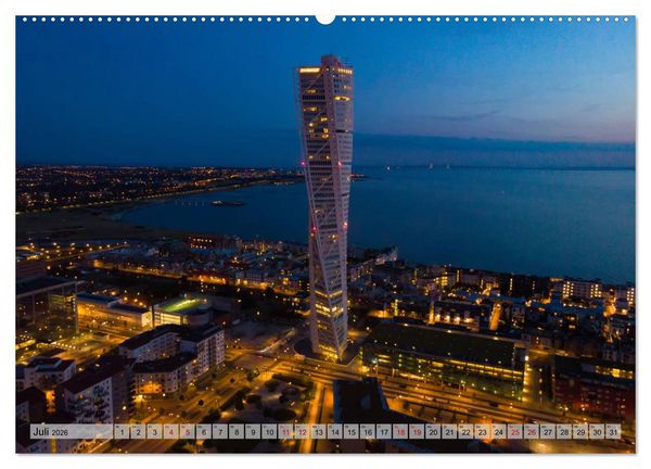 Produktbild: Malm&ouml; von oben (hochwertiger Premium Wandkalender 2026 DIN A2 quer), Kunstdruck in Hochglanz