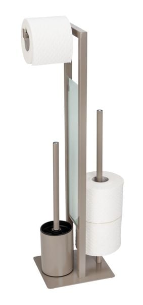 Stand WC-Garnitur Mod. Rivalta Taupe, Platte aus Sicherheitsglas