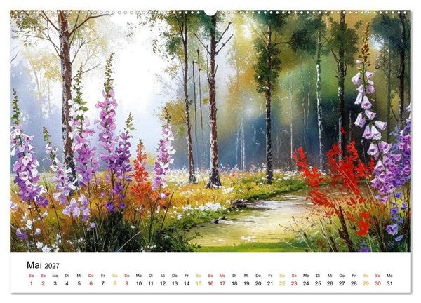 Produktbild: Wildblumen zwischen Moos und Farn (Wandkalender 2027 DIN A2 quer), CALVENDO Monatskalender