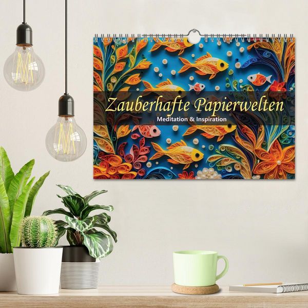 Produktbild: Zauberhafte Papierwelten - Meditation & Inspiration (Wandkalender 2026 DIN A4 quer), CALVENDO Monatskalender