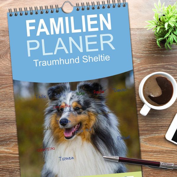 Produktbild: Familienplaner 2026 - Traumhund Sheltie mit 5 Spalten (Wandkalender, 21 x 45 cm) CALVENDO