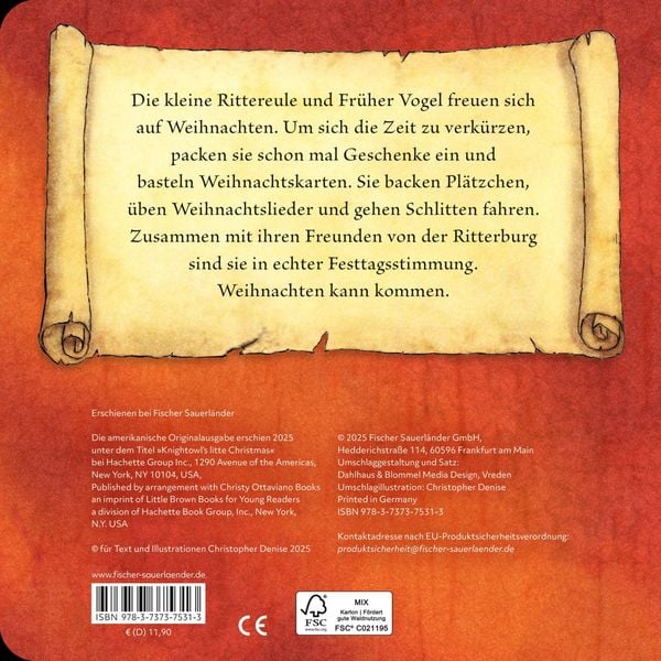Produktbild: Die kleine Rittereule feiert Weihnachten