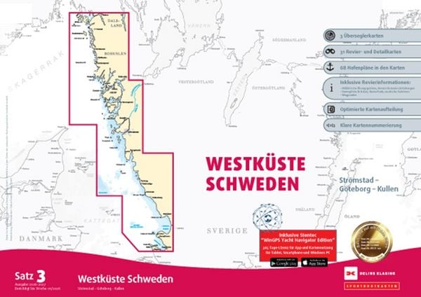 Produktbild: Sportbootkarten Satz 3: Westk&uuml;ste Schweden (Ausgabe 2026/2027)