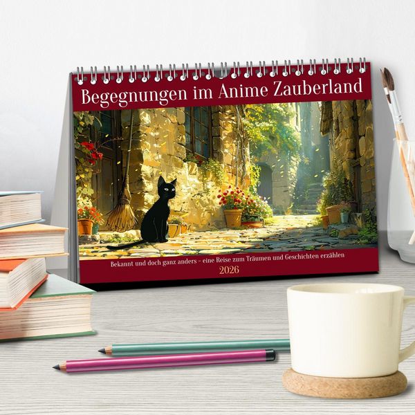 Produktbild: Begegnungen im Anime Zauberland (Tischkalender 2026 DIN A5 quer), CALVENDO Monatskalender