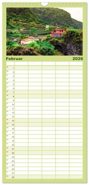 Produktbild: Familienplaner 2026 - Madeira - Eine Perle im Atlantischen Ozean mit 5 Spalten (Wandkalender, 21 x 45 cm) CALVENDO