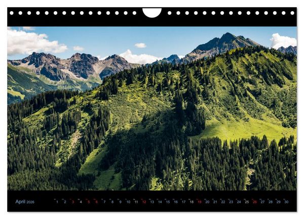 Produktbild: Region Oberstdorf - Kleinwalsertal und Nebelhorn (Wandkalender 2026 DIN A4 quer), CALVENDO Monatskalender