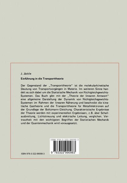 Produktbild: Einf&uuml;hrung in die Transporttheorie