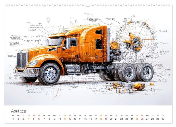 Produktbild: Trucks - Design Studien (hochwertiger Premium Wandkalender 2026 DIN A2 quer), Kunstdruck in Hochglanz