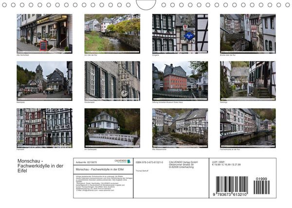 Produktbild: Monschau - Fachwerkidylle in der Eifel (Wandkalender 2022 DIN A4 quer)