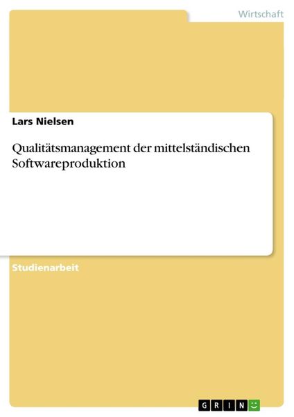 Produktbild: Qualit&auml;tsmanagement der mittelst&auml;ndischen Softwareproduktion