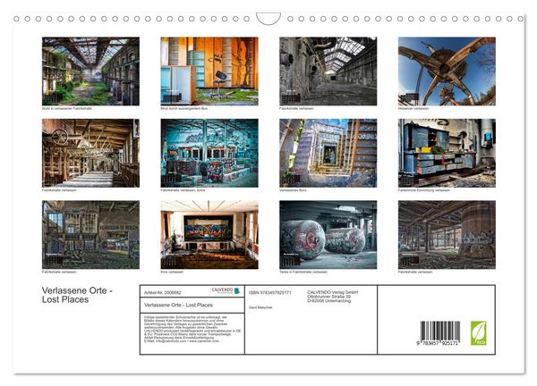 Produktbild: Verlassene Orte - Lost Places (Wandkalender 2026 DIN A3 quer), CALVENDO Monatskalender