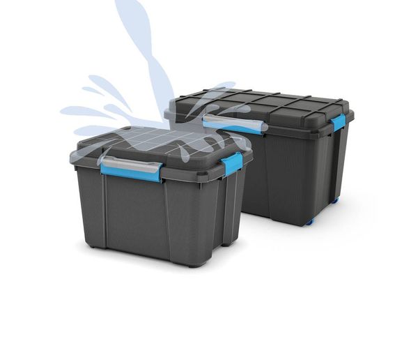 Produktbild: KIS 241507 Aufbewahrungsbox Scubba stapelbar (L x B x H) 780 x 350 x 395 mm Grau-Blau, Schwarz 1 St.
