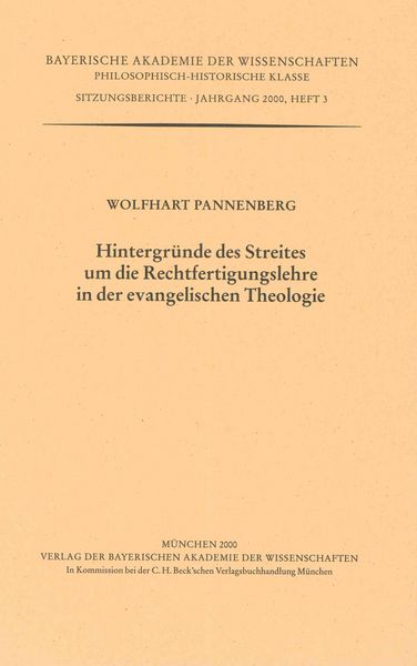 Produktbild: Hintergr&uuml;nde des Streites um die Rechtfertigungslehre in der evangelischen Theologie