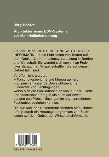 Produktbild: Architektur eines EDV-Systems zur Materialflu&szlig;steuerung