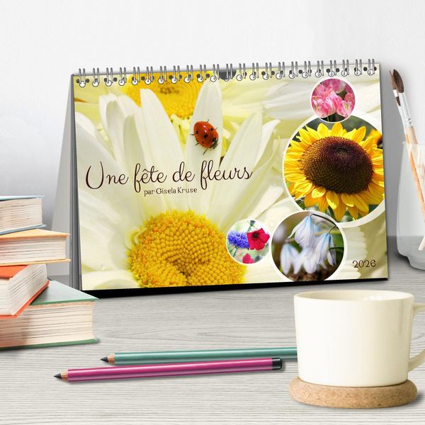 Produktbild: Une f&ecirc;te de fleurs (Calendrier de bureau 2026 DIN A5 vertical), CALVENDO calendrier mensuel