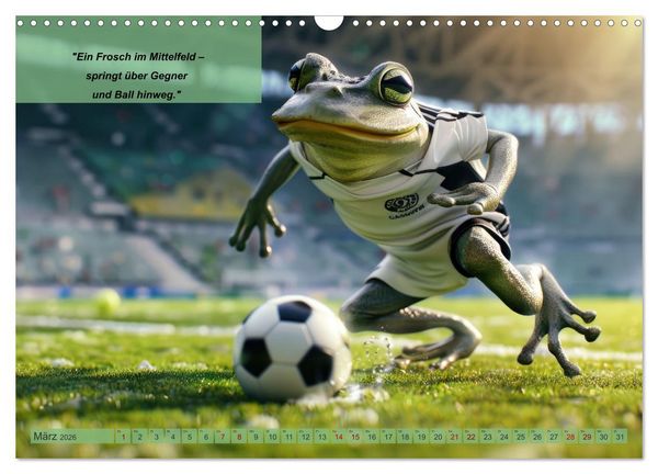 Produktbild: Der tierisch lustige Fu&szlig;ballkalender (Wandkalender 2026 DIN A3 quer), CALVENDO Monatskalender