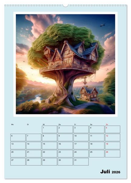 Produktbild: Traumwelt Baumhaus (Wandkalender 2026 DIN A2 hoch), CALVENDO Monatskalender