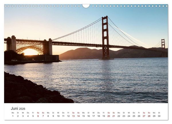 Produktbild: Golden Gate Bridge - Das ber&uuml;hmte Wahrzeichen von San Francisco. (Wandkalender 2026 DIN A3 quer), CALVENDO Monatskalender