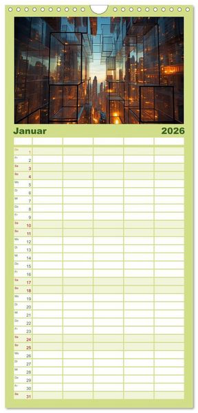 Produktbild: Familienplaner 2026 - Irrg&auml;rten und Labyrinthe mit 5 Spalten (Wandkalender, 21 x 45 cm) CALVENDO