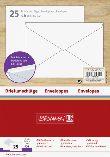 Produktbild: Brunnen Briefumschlag C6 gumm. ws