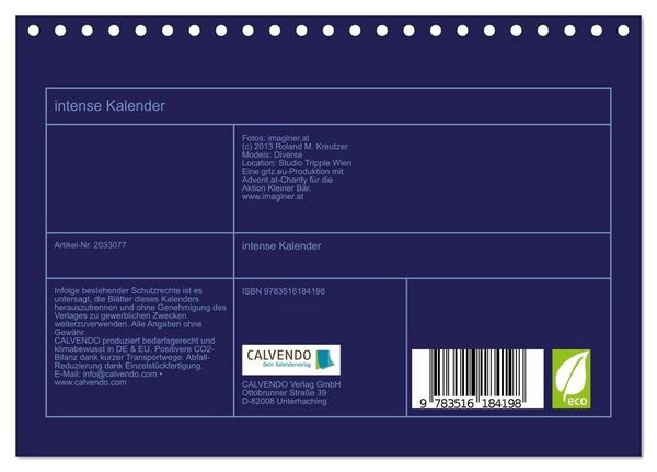 Produktbild: intense Kalender (Tischkalender 2026 DIN A5 quer), CALVENDO Monatskalender