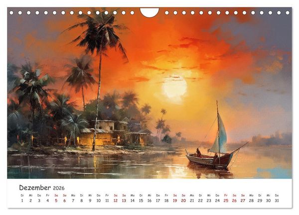 Produktbild: Karibisches Flair (Wandkalender 2026 DIN A4 quer), CALVENDO Monatskalender