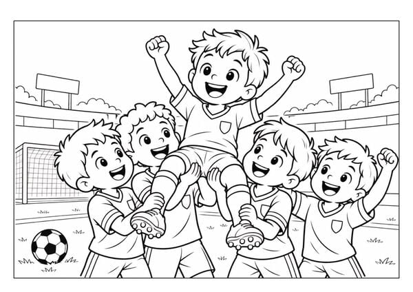 Produktbild: Kleine Kicker ganz gro&szlig;! &ndash; Fu&szlig;ball Malbuch ab 4 Jahren f&uuml;r Jungs mit 50 Ausmalbildern
