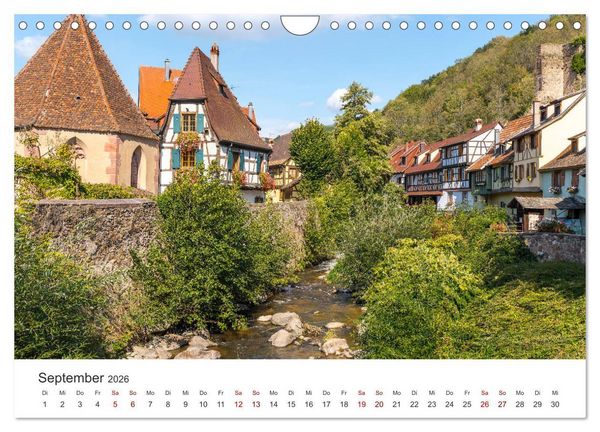 Produktbild: Els&auml;sser Weinstra&szlig;e, malerische D&ouml;rfer in idyllischer Landschaft (Wandkalender 2026 DIN A4 quer), CALVENDO Monatskalender