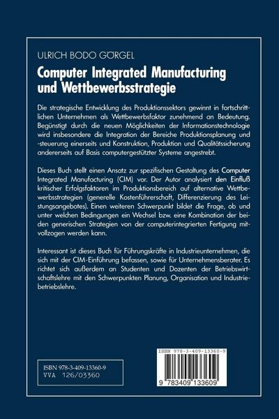 Produktbild: Computer Integrated Manufacturing und Wettbewerbsstrategie