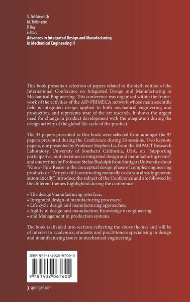 Produktbild: Advances in Integrated Design and Manufacturing in Mechanical Engineering II