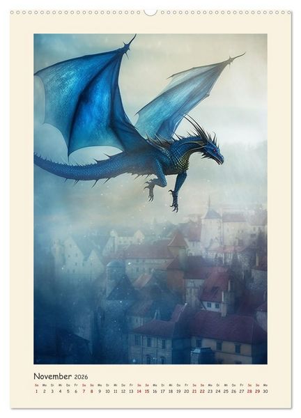 Produktbild: Malerische Drachen (Wandkalender 2026 DIN A2 hoch), CALVENDO Monatskalender