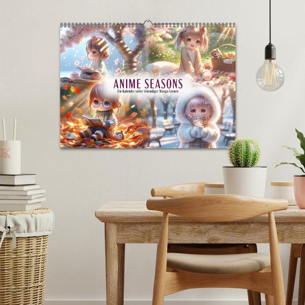 Produktbild: Anime Seasons: Ein Kalender voller lebendiger Manga-Szenen (Wandkalender 2026 DIN A3 quer), CALVENDO Monatskalender
